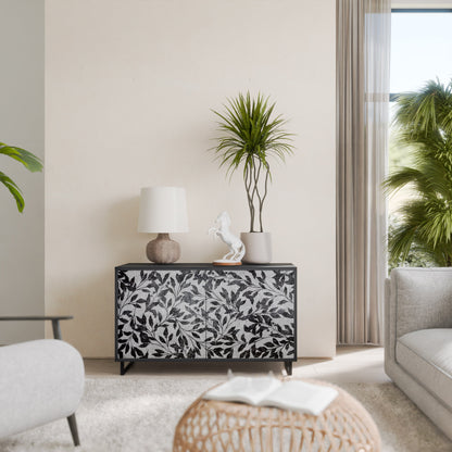 Credenza CHARCOAL SPROUT a 2 ante con finitura nera