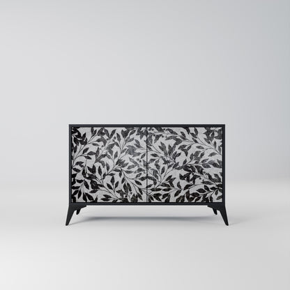Credenza CHARCOAL SPROUT a 2 ante con finitura nera
