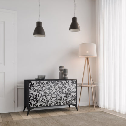 Credenza CHARCOAL SPROUT a 2 ante con finitura nera