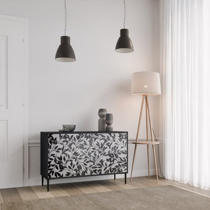 Credenza CHARCOAL SPROUT a 2 ante con finitura nera