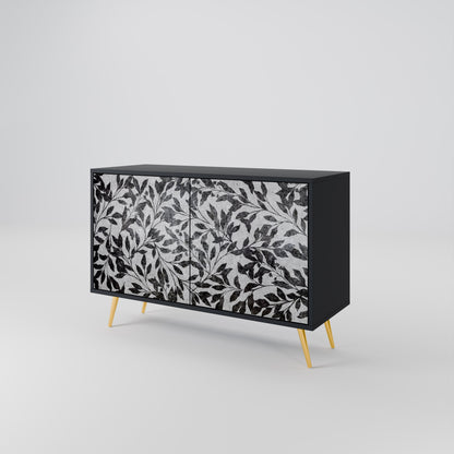 Credenza CHARCOAL SPROUT a 2 ante con finitura nera