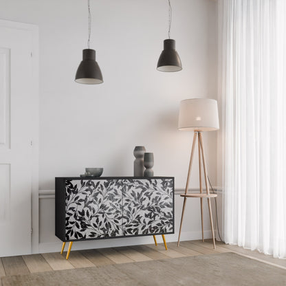 Credenza CHARCOAL SPROUT a 2 ante con finitura nera