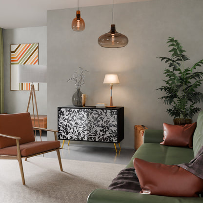 Credenza CHARCOAL SPROUT a 2 ante con finitura nera