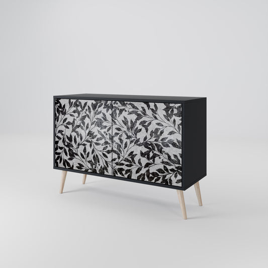 Credenza CHARCOAL SPROUT a 2 ante con finitura nera