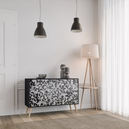 Credenza CHARCOAL SPROUT a 2 ante con finitura nera