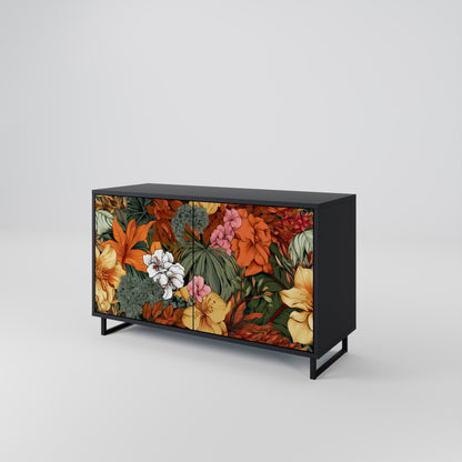 Credenza RADIANT FLORA a 2 ante in finitura nera