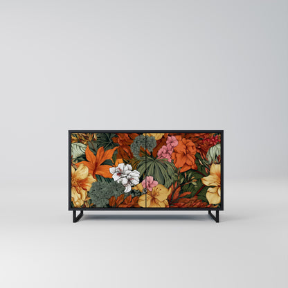 Credenza RADIANT FLORA a 2 ante in finitura nera