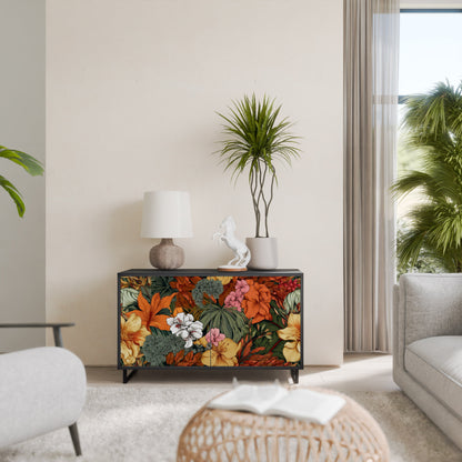 Credenza RADIANT FLORA a 2 ante in finitura nera