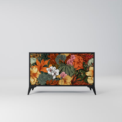 Credenza RADIANT FLORA a 2 ante in finitura nera