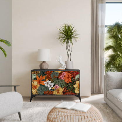 Credenza RADIANT FLORA a 2 ante in finitura nera