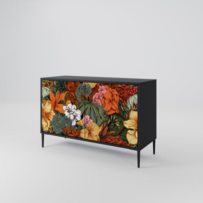 Credenza RADIANT FLORA a 2 ante in finitura nera