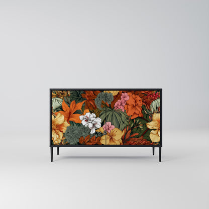 Credenza RADIANT FLORA a 2 ante in finitura nera