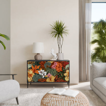 Credenza RADIANT FLORA a 2 ante in finitura nera