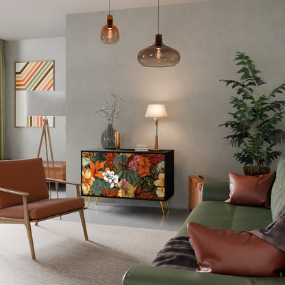 Credenza RADIANT FLORA a 2 ante in finitura nera
