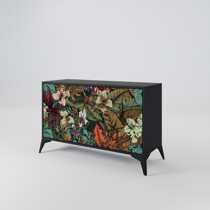 Credenza BOTANICAL EMERGENCE a 2 ante in finitura nera
