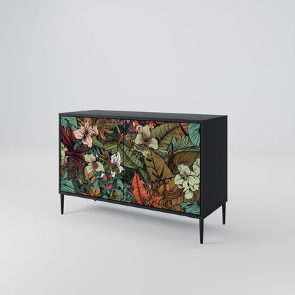 Credenza BOTANICAL EMERGENCE a 2 ante in finitura nera