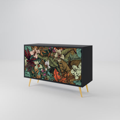 Credenza BOTANICAL EMERGENCE a 2 ante in finitura nera