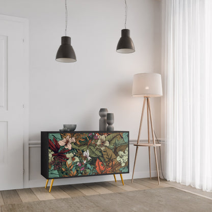 Credenza BOTANICAL EMERGENCE a 2 ante in finitura nera