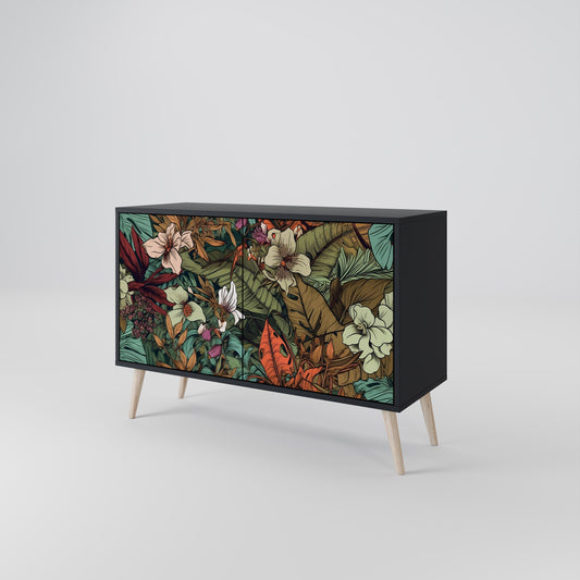 Credenza BOTANICAL EMERGENCE a 2 ante in finitura nera