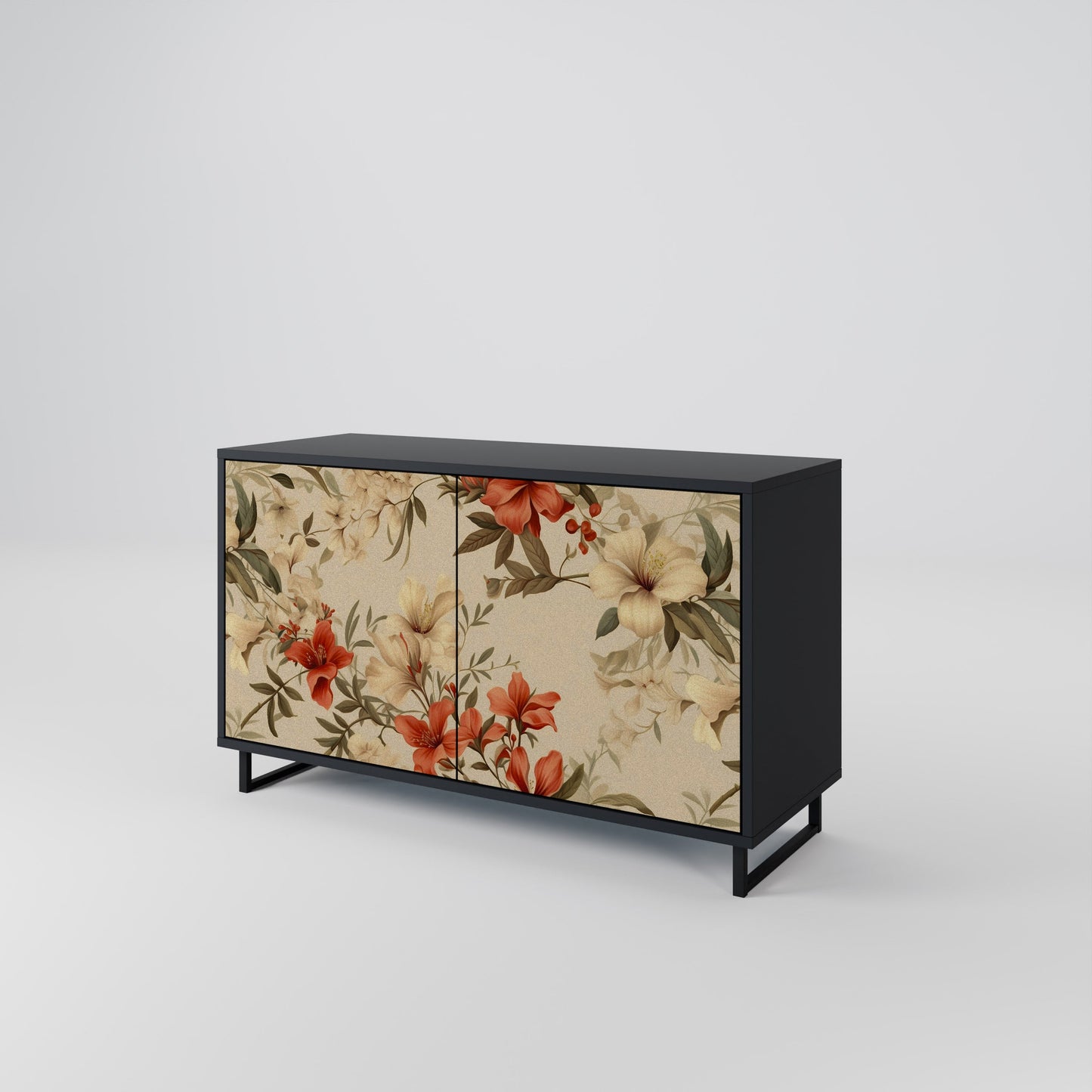 Credenza BLOOMING HARMONY a 2 ante in finitura nera