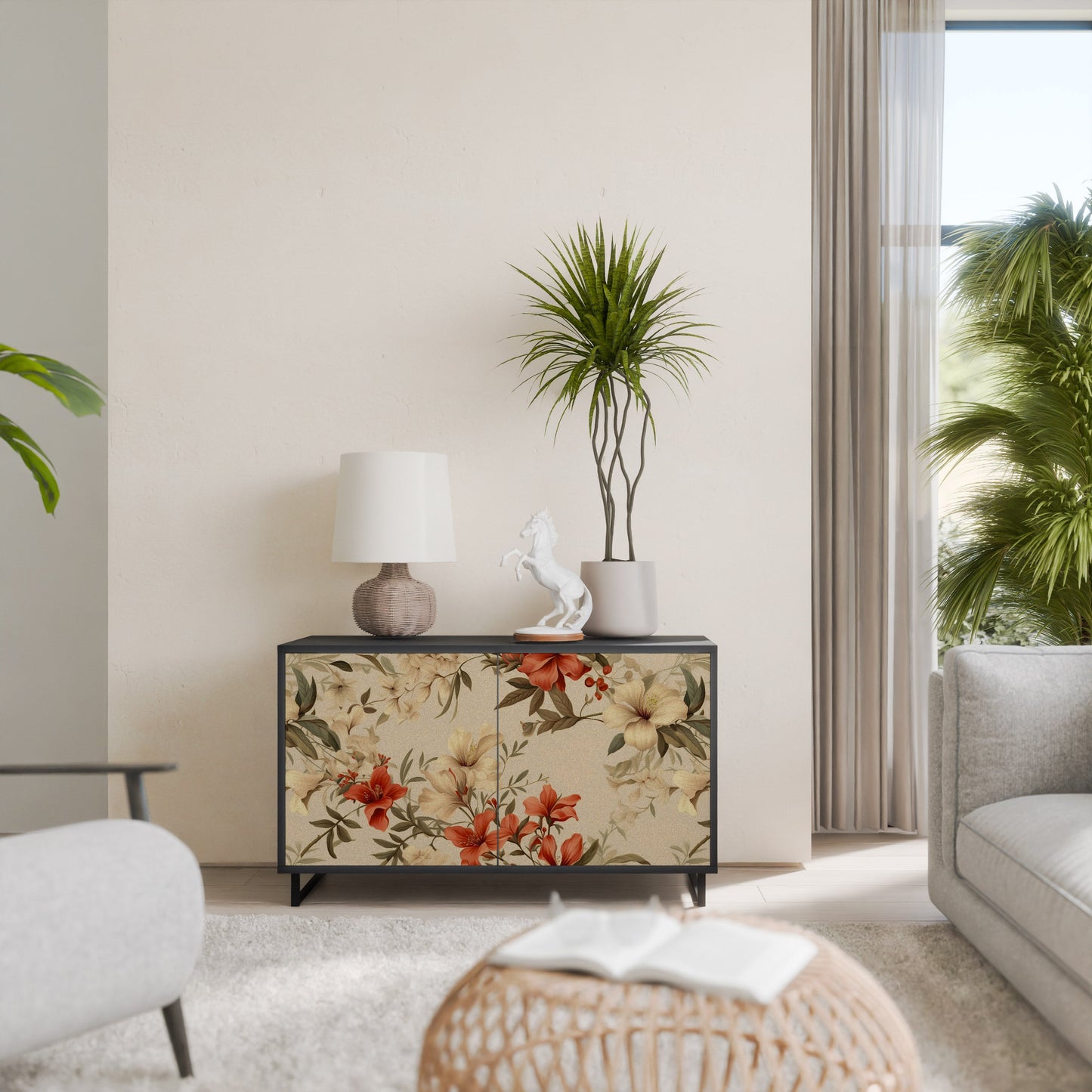 Credenza BLOOMING HARMONY a 2 ante in finitura nera