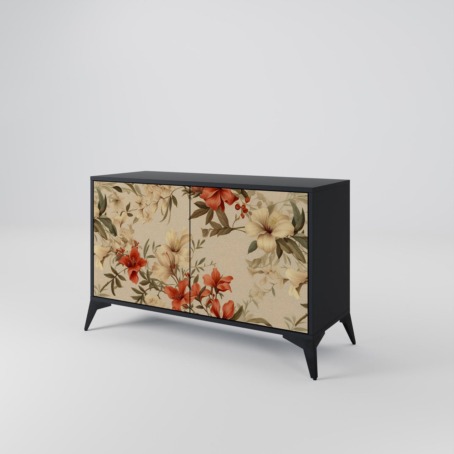Credenza BLOOMING HARMONY a 2 ante in finitura nera