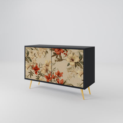 Credenza BLOOMING HARMONY a 2 ante in finitura nera