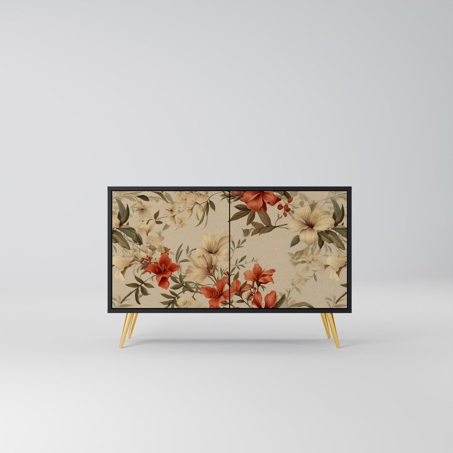 Credenza BLOOMING HARMONY a 2 ante in finitura nera