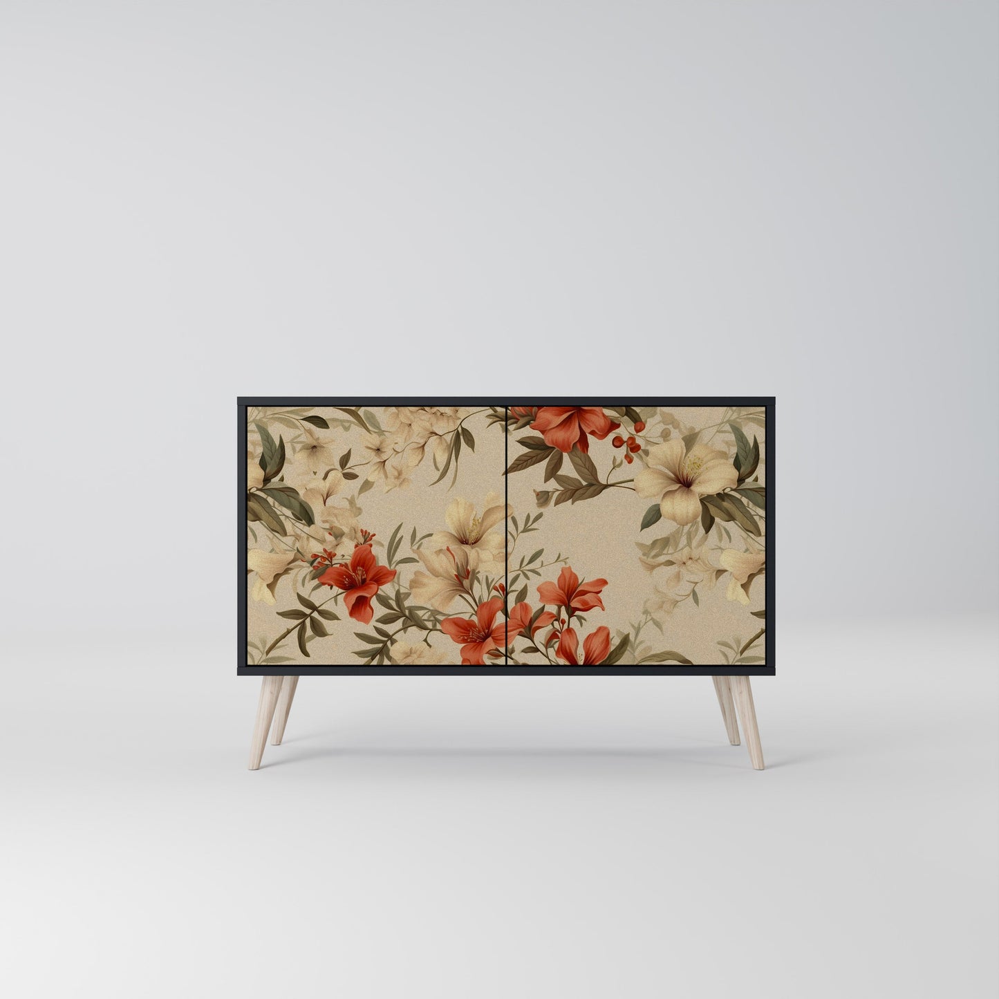 Credenza BLOOMING HARMONY a 2 ante in finitura nera