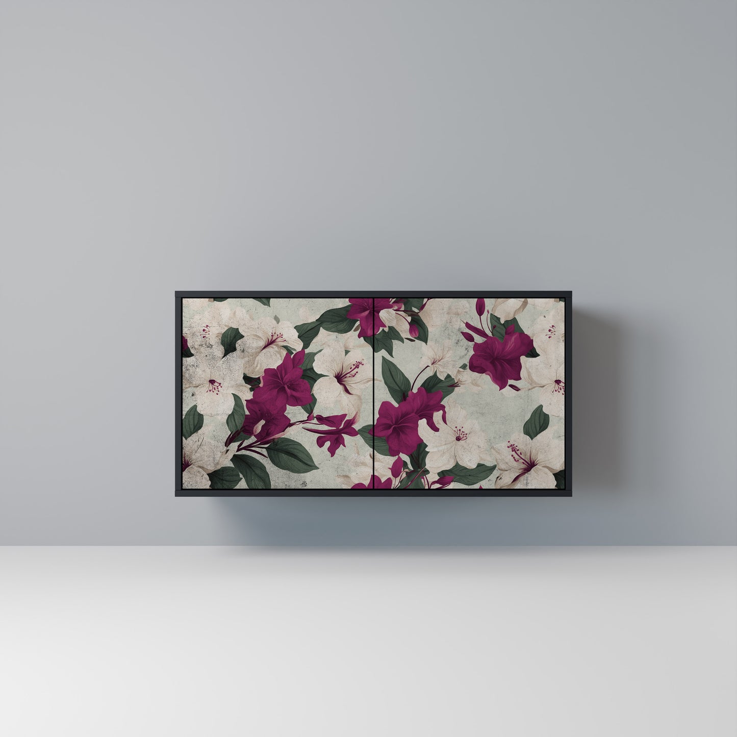 FLOWERET DREAM Madia a 2 Ante in Finitura Nera