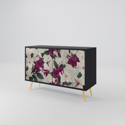 Credenza a 2 ante FLOWERET DREAM in finitura nera