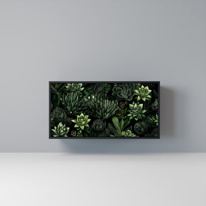 SUCCULENT JUNGLE Madia a 2 Ante in Finitura Nera