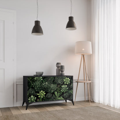 SUCCULENT JUNGLE 2-Door Sideboard in Black Finish
