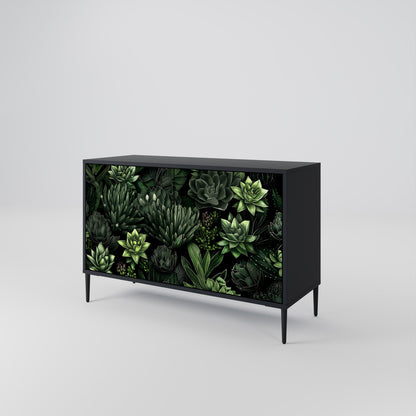 SUCCULENT JUNGLE 2-Door Sideboard in Black Finish