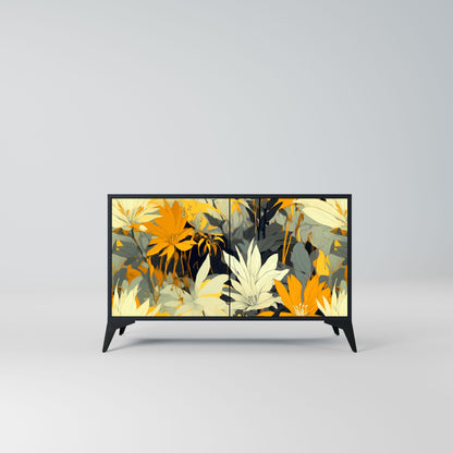 Credenza a 2 ante SUNKISSED LILY in finitura nera