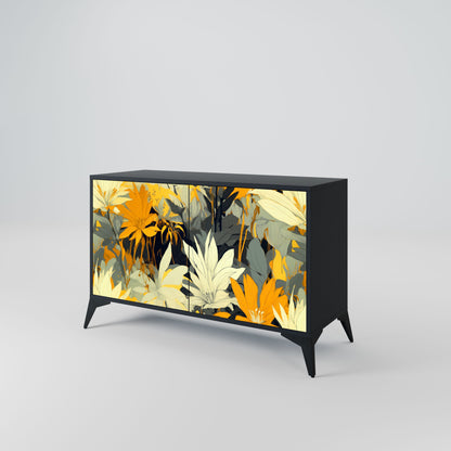 Credenza a 2 ante SUNKISSED LILY in finitura nera