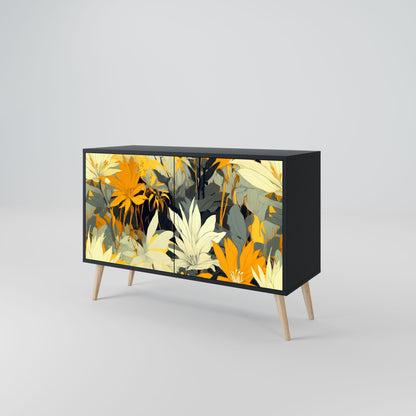 Credenza a 2 ante SUNKISSED LILY in finitura nera