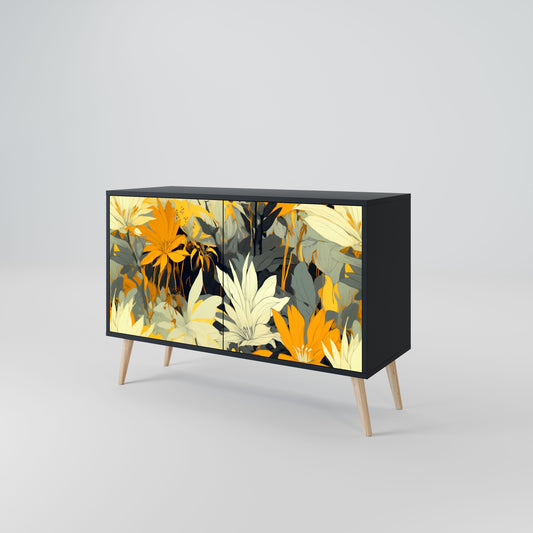 Credenza a 2 ante SUNKISSED LILY in finitura nera