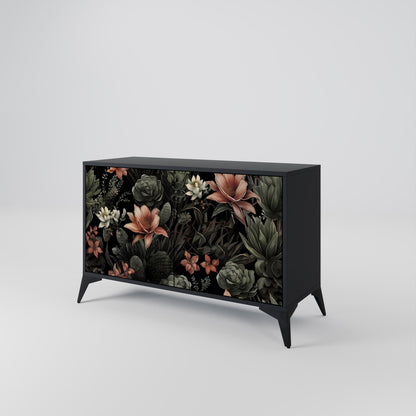 Credenza a 2 ante SECRET VERDURE in finitura nera