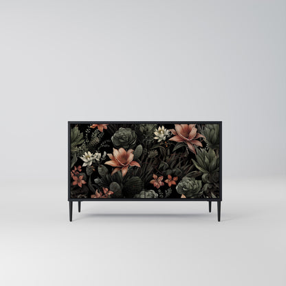 Credenza a 2 ante SECRET VERDURE in finitura nera