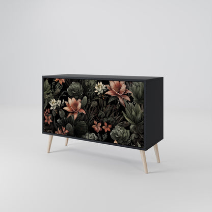 Credenza a 2 ante SECRET VERDURE in finitura nera