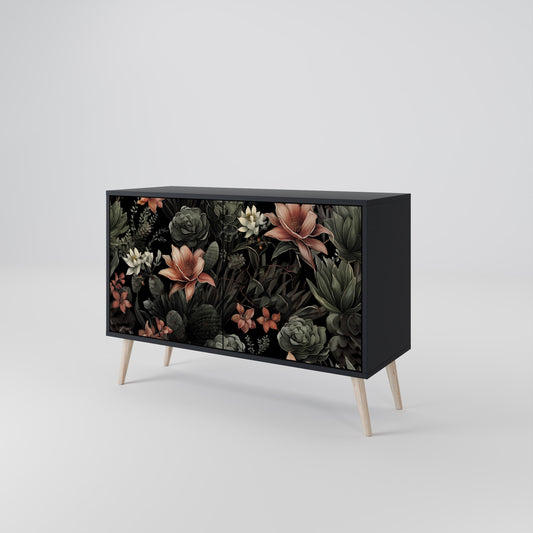 Credenza a 2 ante SECRET VERDURE in finitura nera