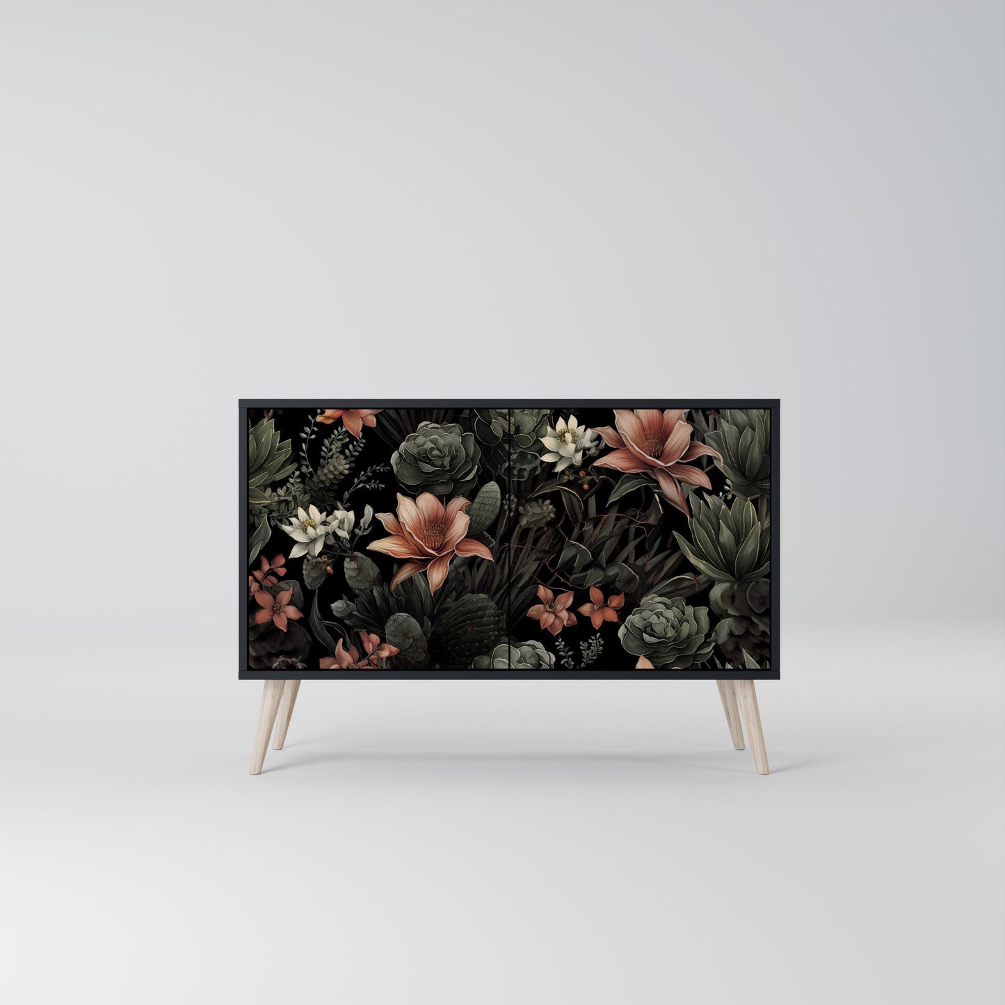 Credenza a 2 ante SECRET VERDURE in finitura nera