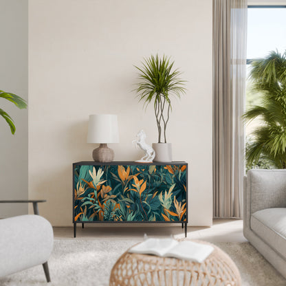 Credenza a 2 ante FLORAL SERENITY in finitura nera