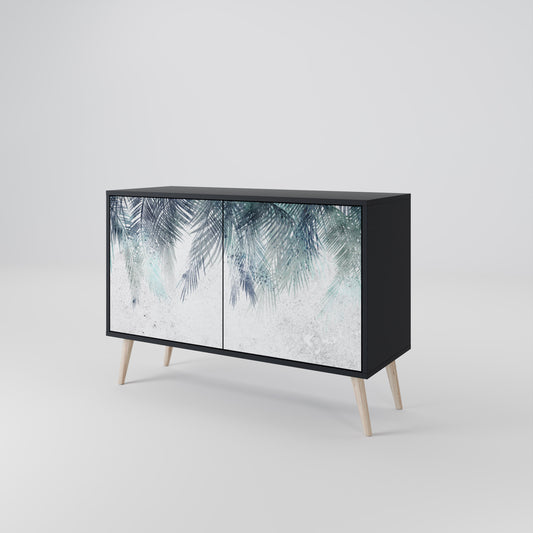 Credenza PALM VEIL a 2 ante in finitura nera