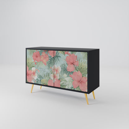Credenza a 2 ante HAWAIIAN SPIRIT in finitura nera