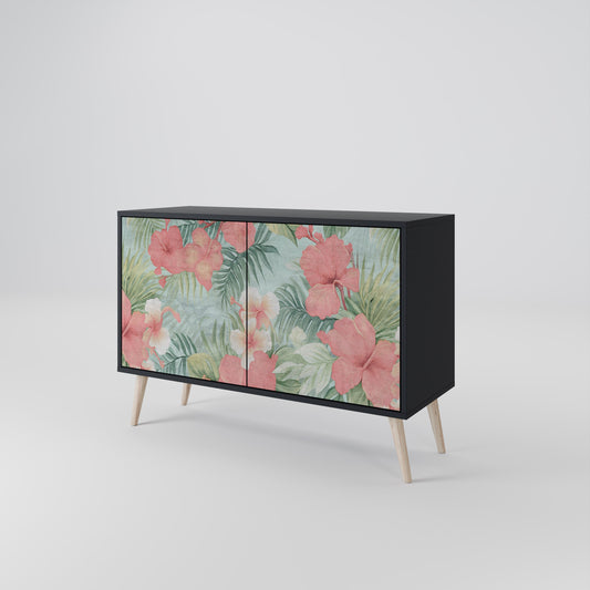 Credenza a 2 ante HAWAIIAN SPIRIT in finitura nera