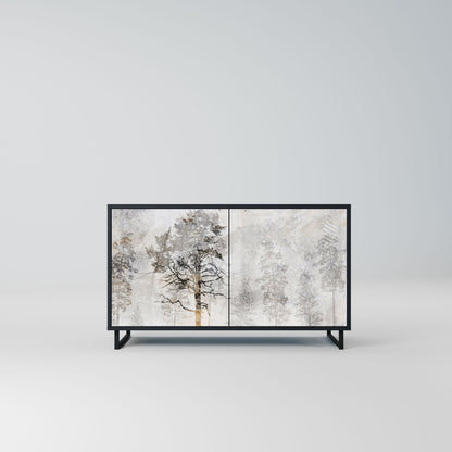 Credenza a 2 ante FADE IN THE TREES in finitura nera
