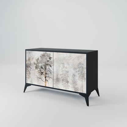 Credenza a 2 ante FADE IN THE TREES in finitura nera