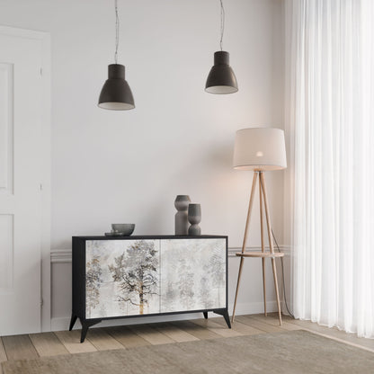 Credenza a 2 ante FADE IN THE TREES in finitura nera